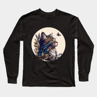 Splash Art Cat - Gifts for Cat Lovers Long Sleeve T-Shirt